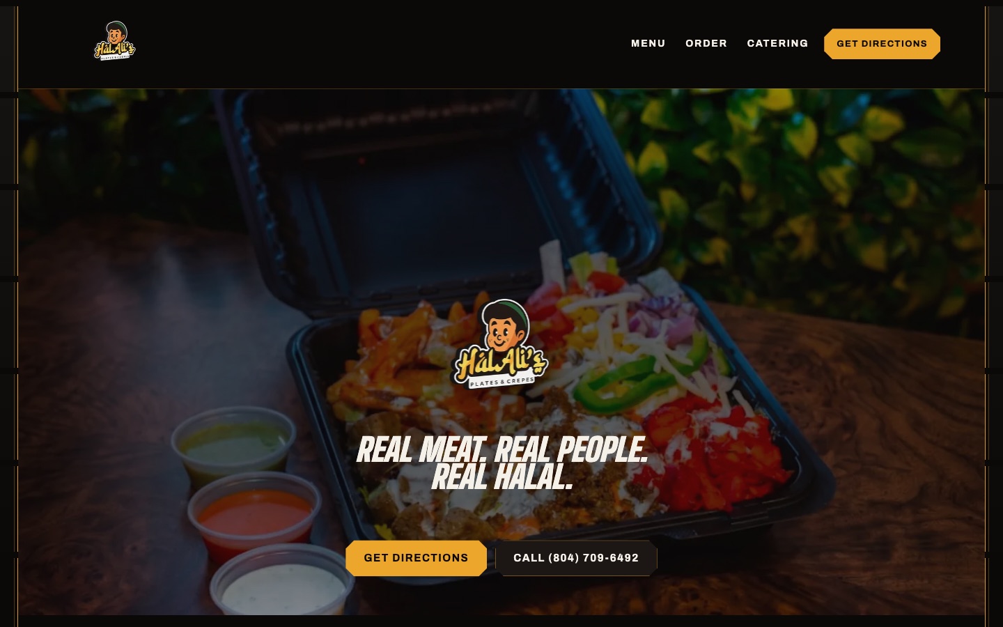 The HalAli's Plates & Crepes website homepage